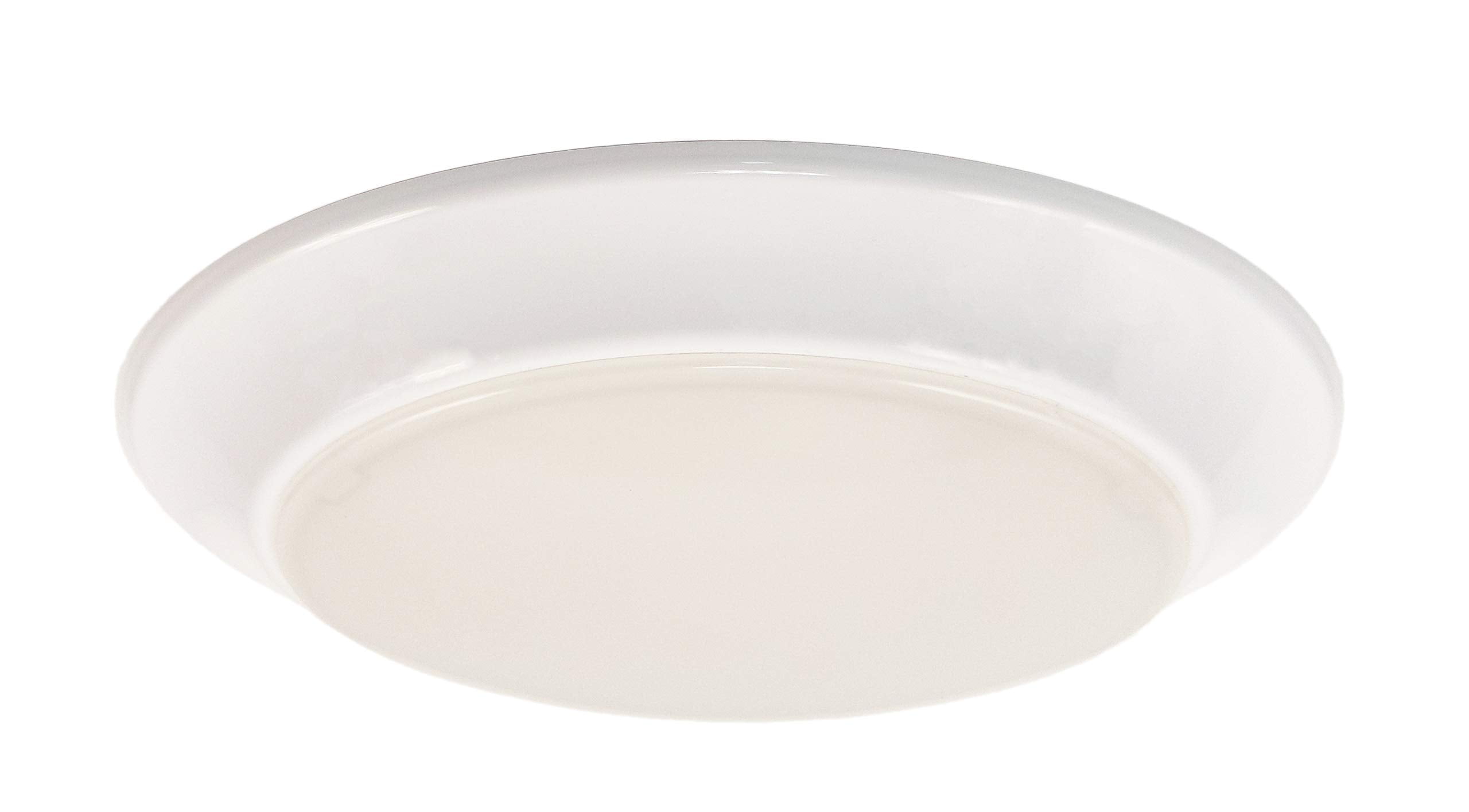 CORAMDEO 7.4' LED Flush Mount Ceiling Light Fixture, Closet, Bathroom, Shower, Laundry, Hallway, 3K, Built in LED 75W of Light from 11.5W of Power, 800 Lumen, Dimmable, White Finish (CD-C003-830LED)