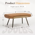thumbnail image 2 of Dayalane 35.5" Mid-Century Modern PU Upholstered Bench, Tufted Ottoman Accent Bench with Solid Wood Trim, Bronze Metal Legs for Entryway, End of Bed, Brown, 2 of 12