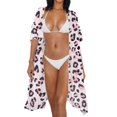 thumbnail image 3 of HELLHERO Leopard Print Bathing Suit Cover Up Breathable Polyester Loose Long Kimono Swimsuit Cover Up, 3 of 6