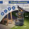 thumbnail image 4 of Haverchair 5-Tier Cascading Rock Outdoor Water Fountain, Garden Freestanding Birds Waterfall Fountains Outdoor with LED Lights Birds Decor, Stacked Stone Outdoor Fountains for Garden Patio, 26"H, 4 of 9