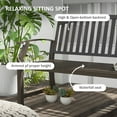 thumbnail image 4 of Outsunny 46" Outdoor Garden Bench, Metal Bench, Steel Slatted Frame Furniture for Patio, Park, Porch, Lawn, Yard, Deck, Brown, 4 of 9