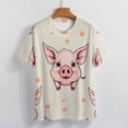 thumbnail image 4 of A Pig with Wings T-Shirt O Neck Retro Print Big Size T-Shirts Short Sleeve Tees Womens Pretty Design, 4 of 5