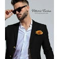thumbnail image 3 of Vittorio Farina Round Satin Pocket Square with Embroidered Piping, 3 of 208