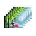 thumbnail image 4 of MKHERT Spa Natural Theme with Bamboo Massage Stones and Waterlily Placemats Table Mats for Dining Room Kitchen Table Decoration 12x18 inch,Set of 6, 4 of 4