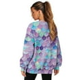 thumbnail image 2 of Xoenoiee Mermaid Scales Print Women Oversized Long Sleeve Shirt Crewneck Pullover Tops Drop Shoulder Y2K Preppy Sweatshirt Fall Clothes, Size L, 2 of 7
