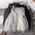 thumbnail image 2 of Stock inmediato Abrigo de felpa para mujer/Sudadera/Color liso/Terciopelo/Grueso/Cálido/Invierno Cremallera de talla grande Deng Xun unisex, 2 of 2