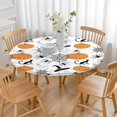 thumbnail image 3 of Elastic Halloween Round Tablecloth - 44 Inch Stretch Table Cover for Kitchen Dining Party, Fade Resistant and Washable, 3 of 6