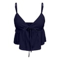 thumbnail image 5 of Peplum Camisole Tops for Women Summer Spaghetti Strap V Neck Bow Front Cropped Flowy Y2k Going out Tank Tops, 5 of 5