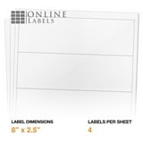 Water Bottle Labels - 8 x 2.5 - Inkjet/Laser Printer - 100 Sheet Pack ...