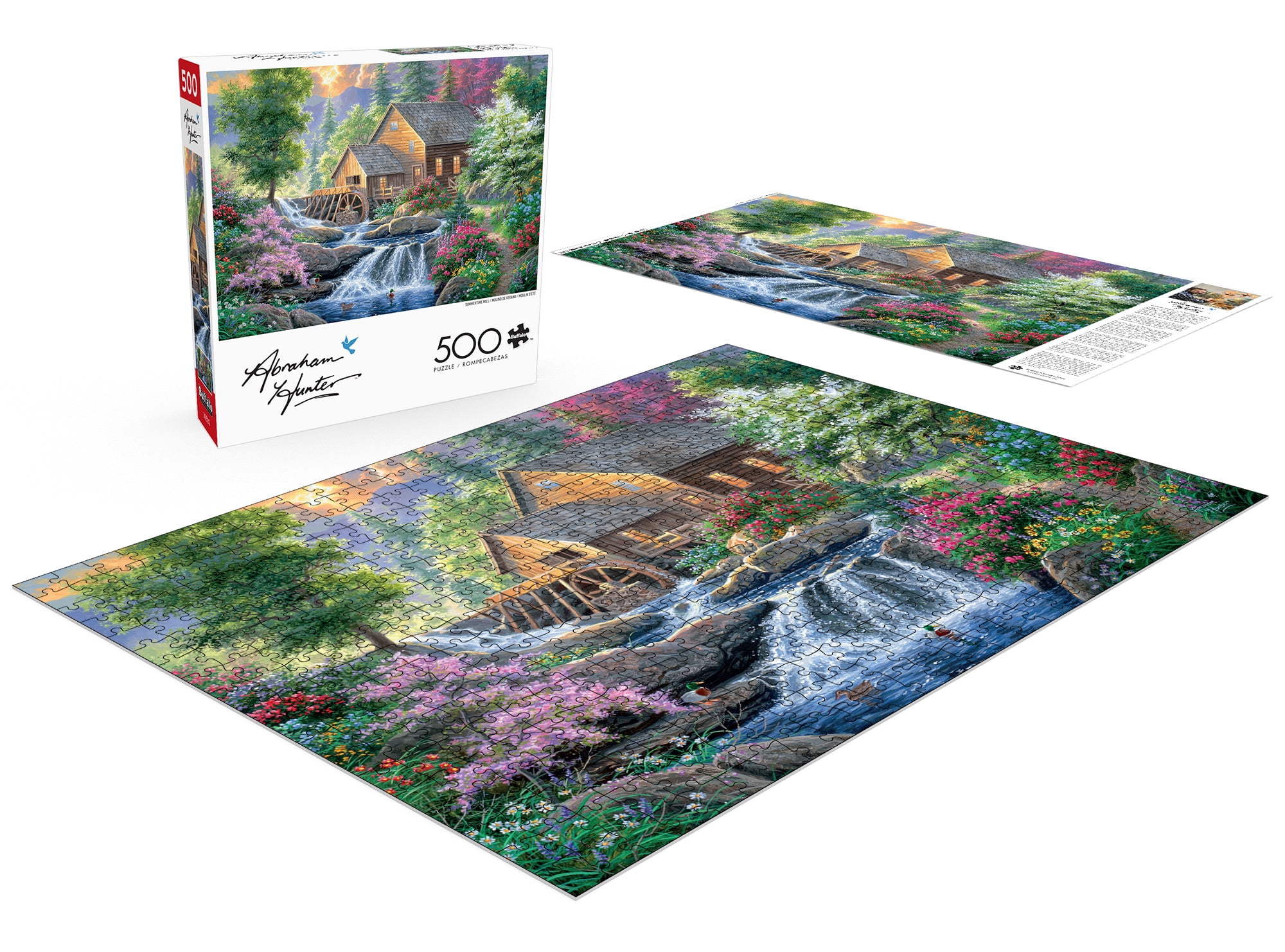 Buffalo Games Summertime Mill Puzzle de 500 pièces imbriqué pour adultes de 14 à 99 ans