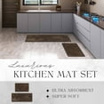 thumbnail image 4 of Luxurious Speckled Chocolate and Caramel Kitchen Rug Set - 20x32 & 20x48 Inches Kitchen Mats, Ultra Absorbent, Super Soft, Machine Washable, Anti-Slip Backing, Perfect for Modern Kitchens, 4 of 6