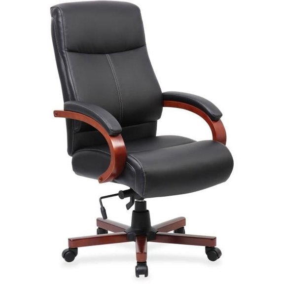 47 x 27 x 31 in. Executive Chair, High Back - Black & Cherry