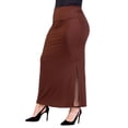 thumbnail image 5 of Plus Size Side Slit Elastic Waist Maxi Skirt, 5 of 11