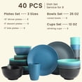 thumbnail image 2 of Homienly 40-Piece Wheat Straw Dinnerware Set, Reusable Plates, Bowls & Cups, Service for 8, Microwave & Dishwasher Safe, Nightscape, 2 of 8