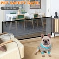 thumbnail image 2 of LAMIRO Extra Wide Retractable Nylon Mesh Pet Gate with 2 Stretchable Poles,Expands to 70.9" Wide,Mesh Baby Gate,Retractable Pet Gate, 2 of 7