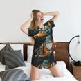 thumbnail image 5 of Bingfone Hip-Hop Duck Print Pajamas Sets for Women Soft Short-Sleeved Pjs with Lounge Shorts Two Piece Sleepwear, 5 of 5