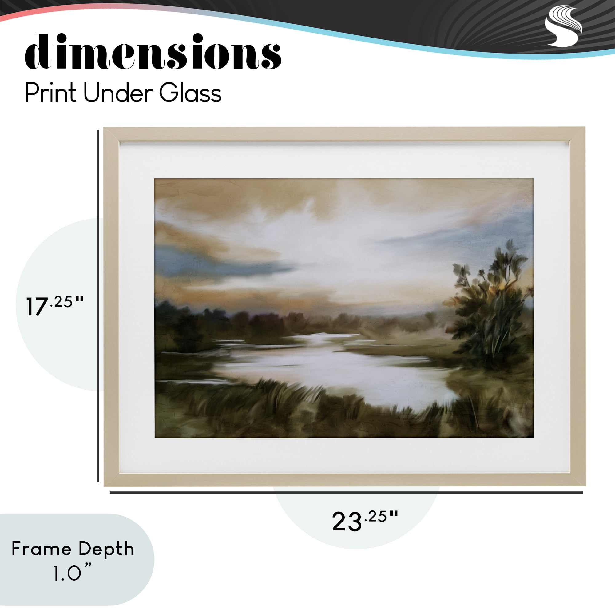 Stupell Industries Sunset Pond Countryside Birch Framed Print Under Glass, design by Kim Allen