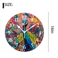 thumbnail image 2 of 16 Inch Wall Clock Battery Operated Silent Clock Decorative for Office, Kitchen, Outdoor, Living Room，Beautiful Multicolored Peacock Lovely Elaborate, 2 of 4