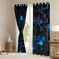 thumbnail image 3 of Erosebridal Abstract Letter Monogrammed D Curtains Pack of 2 (42x84 Each) For Children Kids,Geometric Buffalo Plaid Curtains Blackout For Teens Boys Girls, 3 of 6
