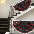 thumbnail image 6 of yulier Christmas Plaid Pleated Fan Flag, Checkered Bunting Banner Half Fan Flag, Christmas Decorations Indoor Outdoor, Christmas Party Home Porch Yard Decor, 35.4"x17.7", 6 of 6
