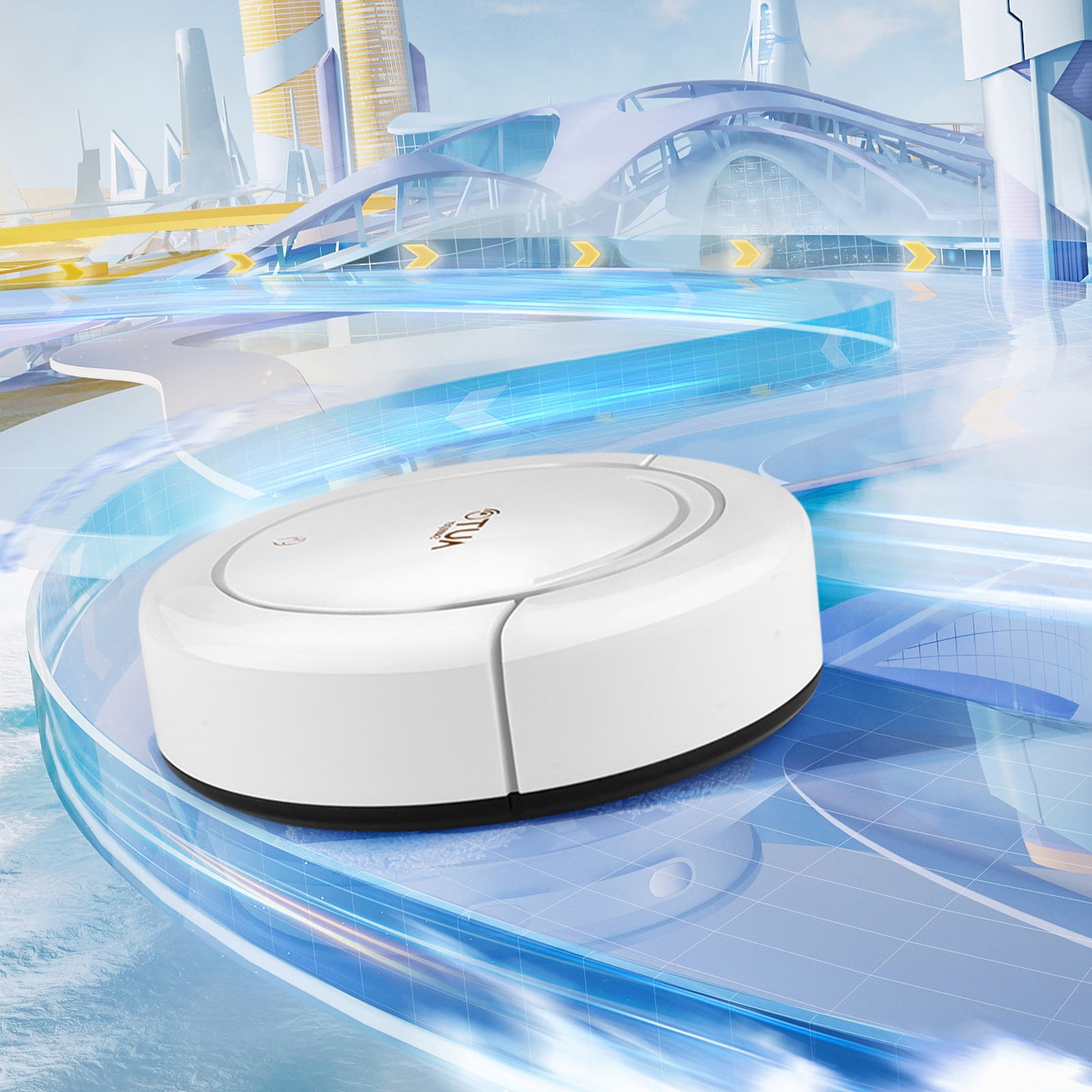 SPOORYYO Robot Vacuum Cleaner, Automatic Sweeping Robot with 1000-1499Pa Suction for Carpets Hard Floors, 60 Min Runtime Rechargeable Household Cleaning Machine for Pet Hair