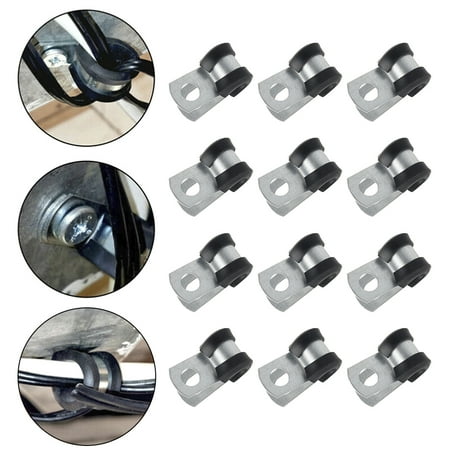 

Welpettie 12 Pcs Cable Clamps Assortment Kit Rubber Cushion Pipe Clamps Assorted in 3/16