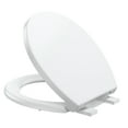 thumbnail image 1 of Round Toilet Seat with Soft Close, Quick-Release & Top-Mount Installation – Durable, Quiet – Fits Most Standard Round Toilets – White, 1 of 8