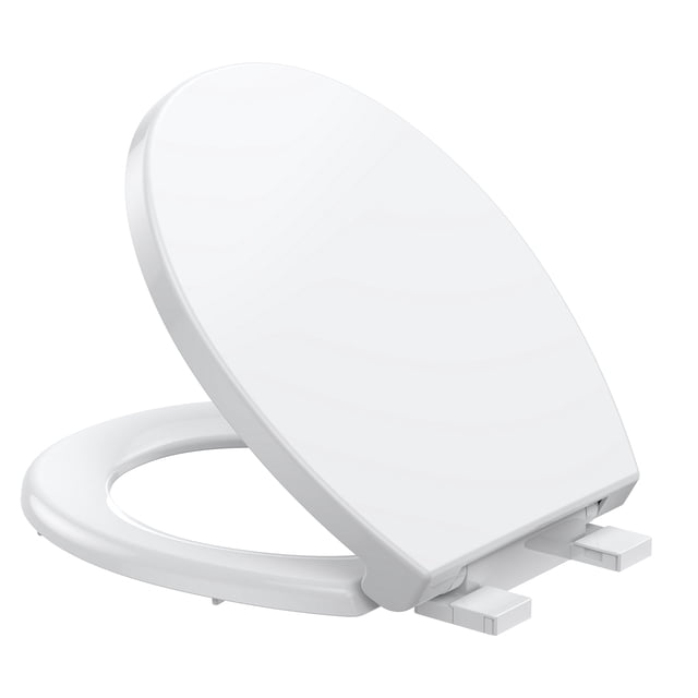 Round Toilet Seat with Soft Close, Quick-Release & Top-Mount Installation – Durable, Quiet – Fits Most Standard Round Toilets – White