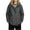 Gray, variant on Women Plus Size Long Hooded Trench Jacket, Solid Color Waterproof Packable Windbreaker with Drawstring Waist & Pockets, Lightweight Breathable Outerwear for Hiking Travel Daily Outdoor