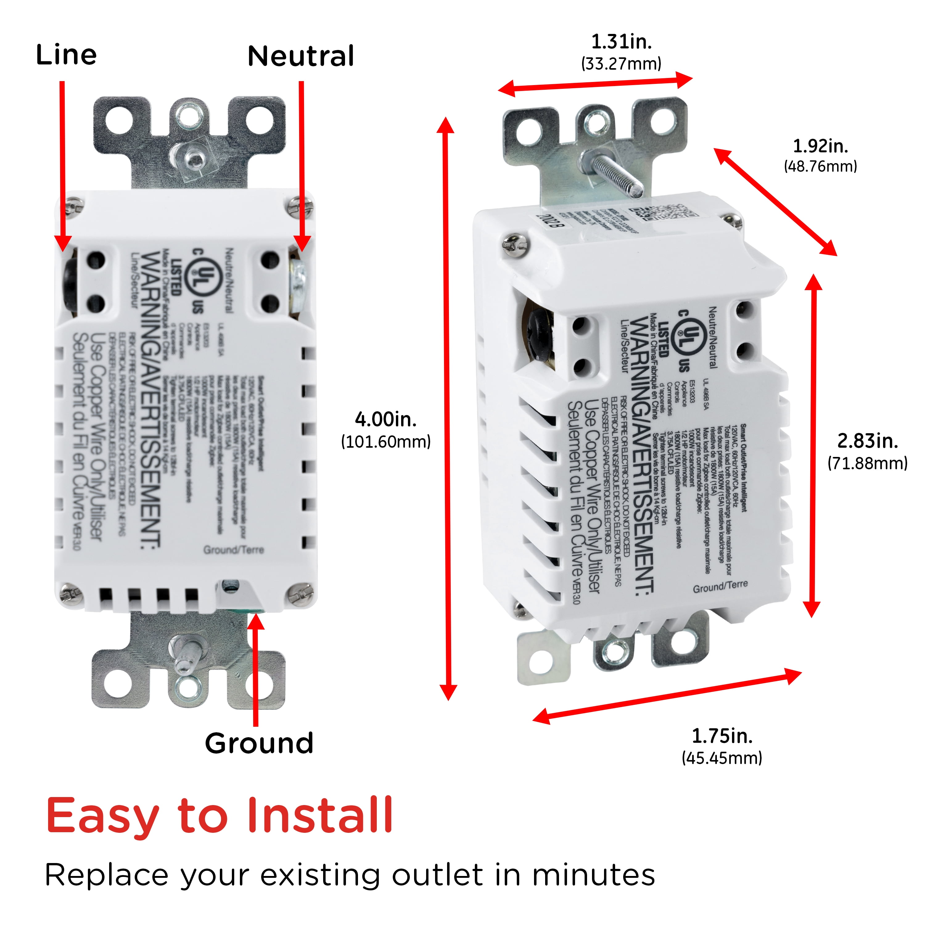 43100: Enbrighten Zigbee Plug-In Outdoor Smart Switch 