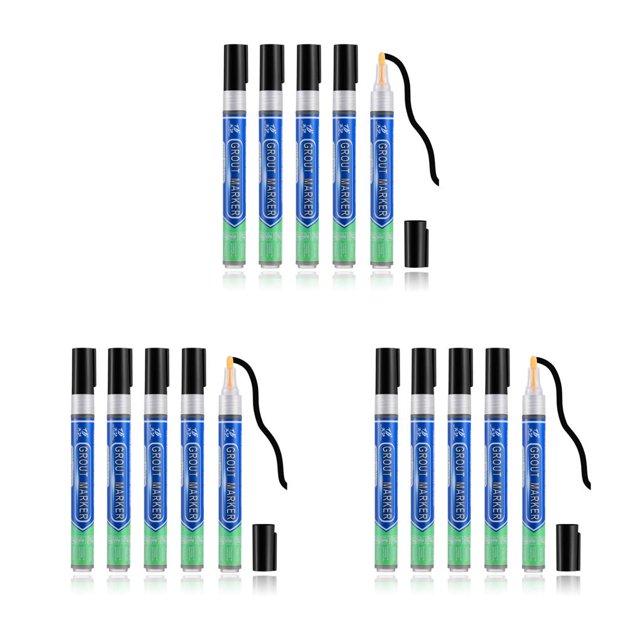 Bearachild 5Pcs Gap Filler Tile Pens Instant Strong Floor Water-Resistant Grout Marker Pen Bathroom Adhesion Anti-Mould Decontamination Type1
