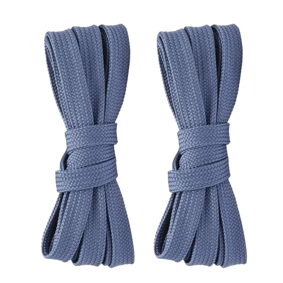 2pair Double Layers Flat Shoelaces Jean Blue for Sneakers 24 27 36 48 54 63 Inch