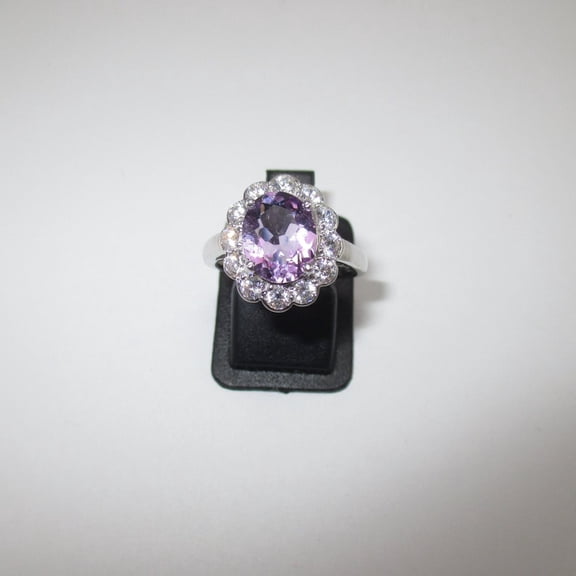 Natural Oval Cut Purple Amethyst Ring 925 Sterling Silver Handamde Ring Woman Wedding Gift Ring Peomise Ring Birthstone Gift Ring