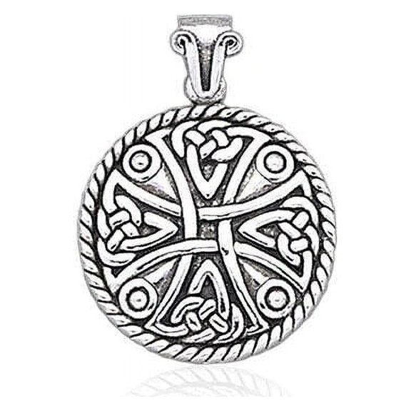 Celtic Knotwork Ornate Cross 925 Sterling Silver Pendant Religious Fine Jewelry