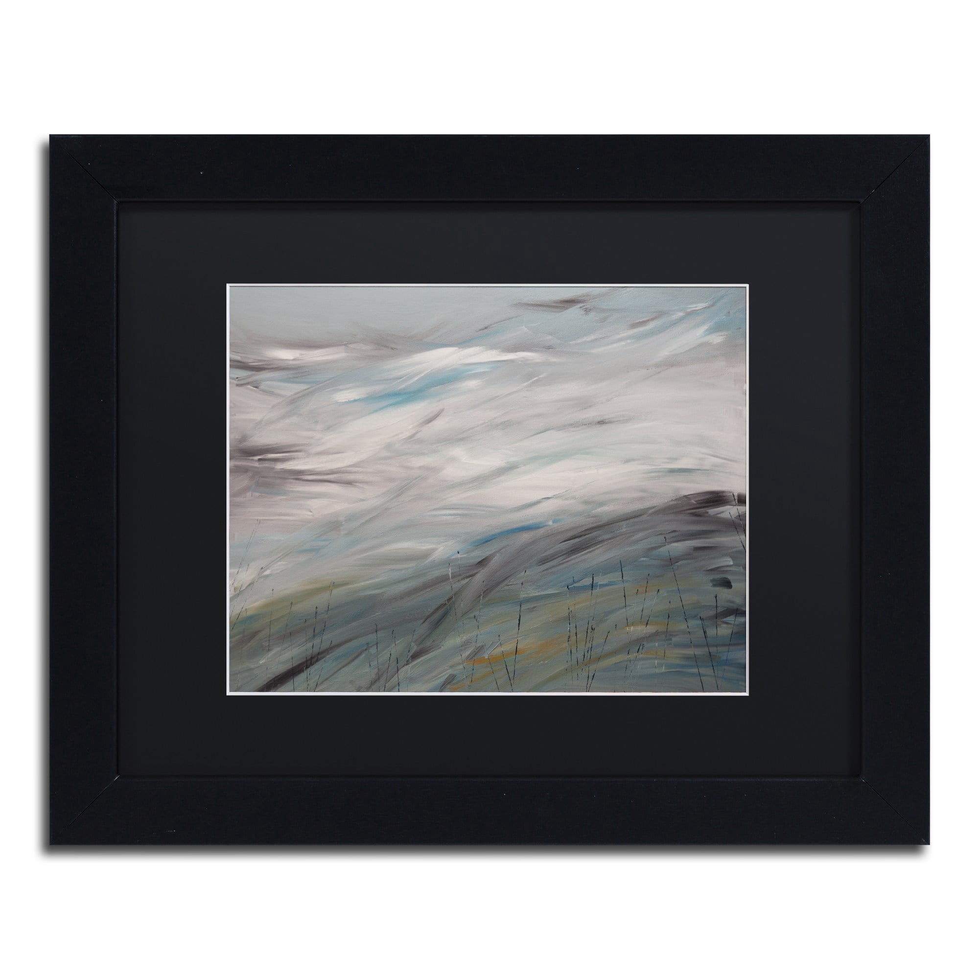 Trademark Fine Art "Sea View" Canvas Art by Hilary Winfield, Black Matte, Black Frame