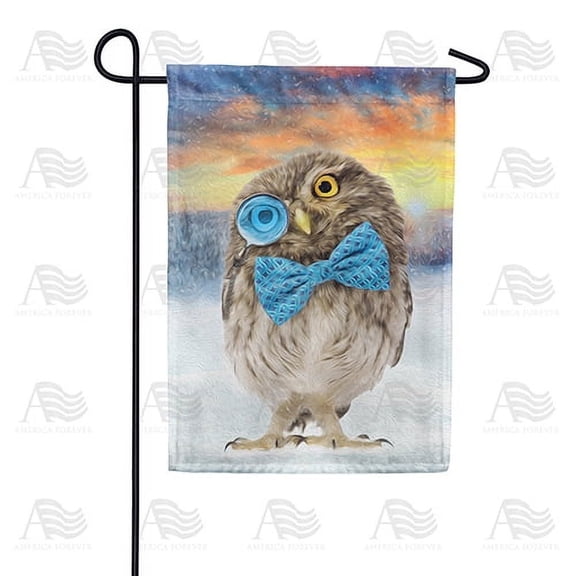 America Forever Winter Owl Garden Flag Double Sided Vertical Decorative 12.5 x 18 inches for Outdoor, Yard, Porch Happy Holidays Snowfall Snowflakes Welcome Snow Polyester Garden Flag