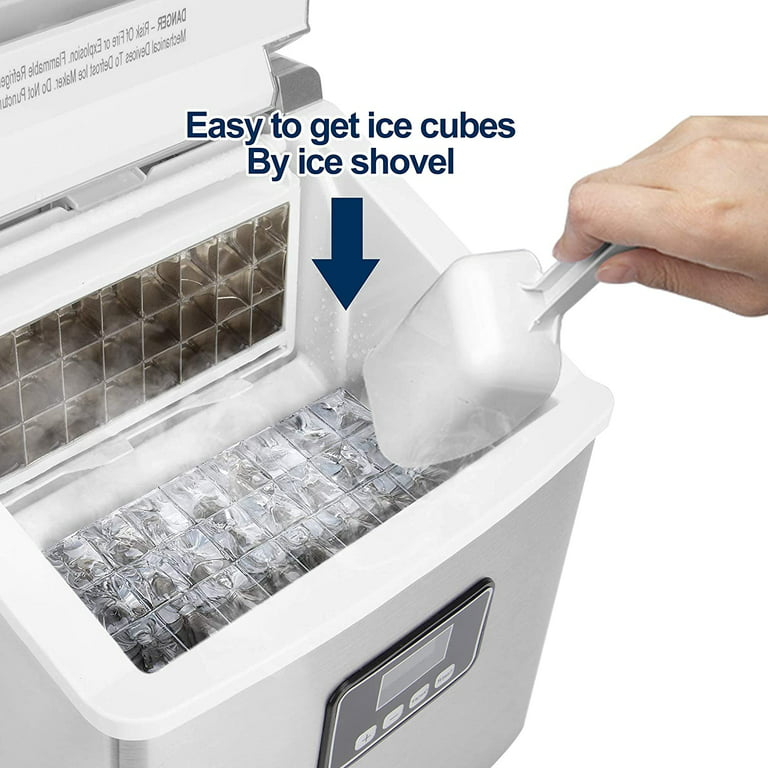 Euhomy 40lbs/24H Countertop Ice Maker, 24 Ice Cubes Ready in 12 Min,  Self-Cleaning (Silver)