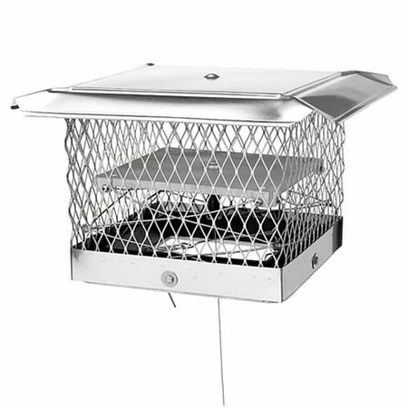 

13 x 13 Lock-Top II Chimney Cap-Damper 3/4 Mesh