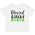 thumbnail image 3 of Inktastic Blessed and Lucky 4 Leaf Clovers St. Patrick's Day Boys or Girls Baby T-Shirt, 3 of 5