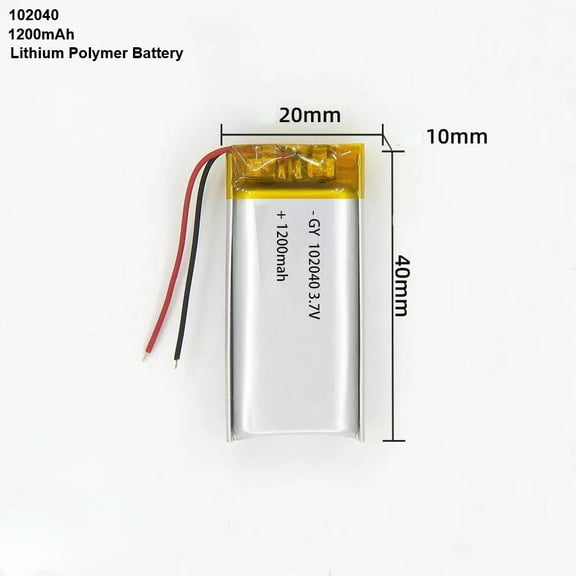 3.7V 1200mAh Li-Ion Battery 102040 Lithium Polymer Rechargeable Battery For Bluetooth Headset GPS Toy