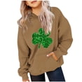 thumbnail image 4 of vdgthytj Kids St Patrick's Day Hooded Sweatshirt Boys Girls Clover Shamrock Long Sleeve Hoodies Holiday Pullover Tops, 4 of 5