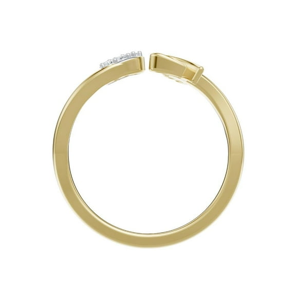 DIAMOND CLUB 0.08 Carat Lab-Grown Diamond Round Cut Wedding Band Ring for Women in 14K Yellow Gold (F Color, VVS Clarity), Elegant 6-Stone Eternity Style, Size 5 US