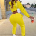 thumbnail image 6 of EDFBUYKRS Female Long Sleeve Hoodie Women's Fashion Hoodie and Sweatsuit Set for Yoga Sports Casual Wear Comfortable Solid Color Tracksuit Athletic Outfit with Hooded Sweatshirt L, 6 of 6
