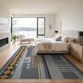 thumbnail image 3 of ODIKA 9'x12' Gray Multi Granite Geometric Contemporary Washable Area Rug Modern Abstract Architectural Blocks Stripes Non-Slip, Chair-Friendly for Dining Room, Basement, Large Office, 3 of 7