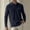 Navy, variant on LEKWK Long Sleeve collared Shirts for men Casual Quilted Textured Golf Tops with Chest Pocket Button Placket Athletic Pullover Shirts for Fall Winter Work Everyday Gray L