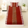 thumbnail image 4 of Castle Fairy Vintage Hand-Drawn Stripe Twin Sheets 3pcs,Retro Leather Textured Panel Bedding,Rust Tan White,1 Flat Sheet, 1 Fitted Sheet and 1 Pillowcase, 4 of 7