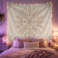 thumbnail image 2 of Intricate Floral Mandala with Radiating Leaves, Serene Boho for Flower Lovers, Botanical Wall Art, Housewarming Gift, Tapestry Wall Hanging for Bedroom and Living Room, 2 of 7