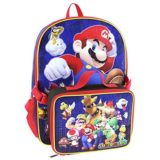 Super Mario Mario Backpack with Lunch Box