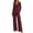 Wine, variant on Bloomae Lounge Sets for Women 2 Piece Ribbed Knit Sweater Outfits | Airport, Vacation, Travel, Front Ruched Pleated V Neck, Loose Wide Leg Comfy Baggy Pants, Fall Fashion,Lightweight Cozy Pajamas Set