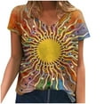 thumbnail image 1 of Birdeem T-Shirt Blouse à Manches Courtes Imprimé Col en V pour Femmes Grande Taille, 1 of 4